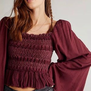 FP One Rory Top in plum size small BNWOT